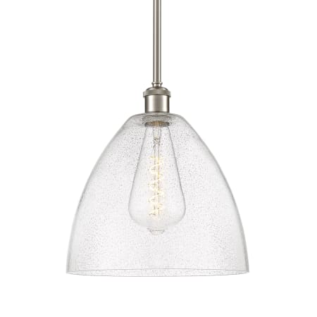 A large image of the Innovations Lighting 516-1S-13-12 Bristol Pendant Brushed Satin Nickel / Seedy