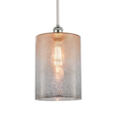 A large image of the Innovations Lighting 516-1S-14-9-L Cobbleskill Pendant Mercury / White and Polished Chrome