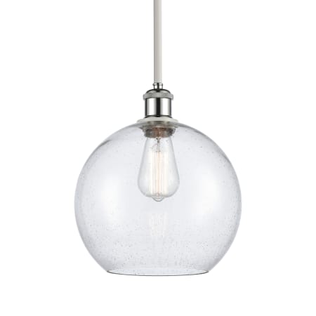 A large image of the Innovations Lighting 516-1S-13-10 Athens Pendant Seedy / White and Polished Chrome