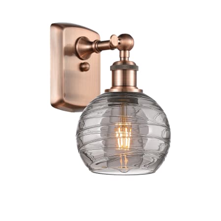 A large image of the Innovations Lighting 516-1W-10-6 Athens Deco Swirl Sconce Alternate Image