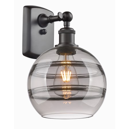 A large image of the Innovations Lighting 516-1W-11-8 Rochester Sconce Alternate Image