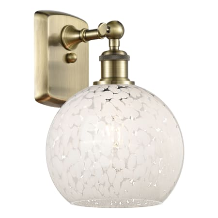 A large image of the Innovations Lighting 516-1W-11-8 White Mouchette Sconce Alternate Image