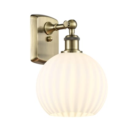 A large image of the Innovations Lighting 516-1W-11-8 White Venetian Sconce Alternate Image