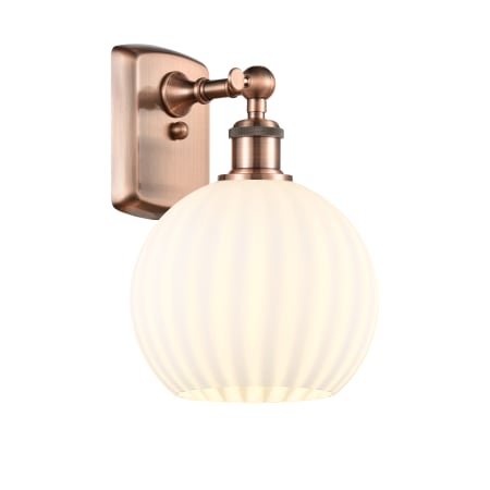 A large image of the Innovations Lighting 516-1W-11-8 White Venetian Sconce Alternate Image