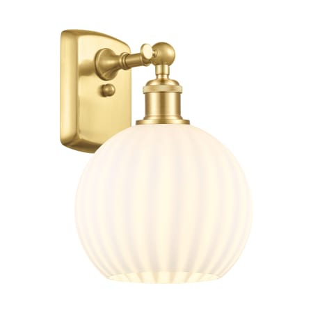 A large image of the Innovations Lighting 516-1W-11-8 White Venetian Sconce Alternate Image