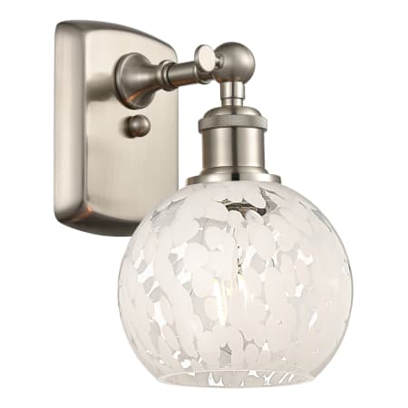 A large image of the Innovations Lighting 516-1W-9-6 White Mouchette Sconce Alternate Image