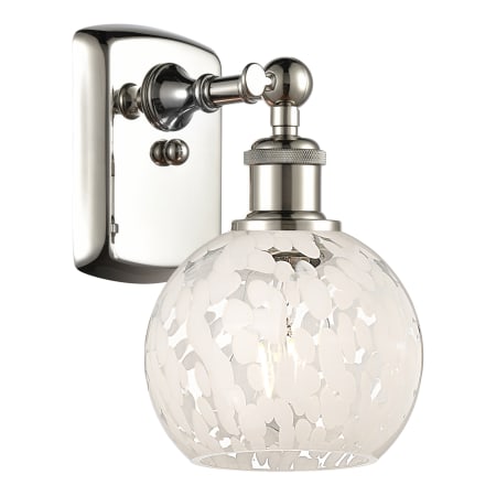 A large image of the Innovations Lighting 516-1W-9-6 White Mouchette Sconce Alternate Image