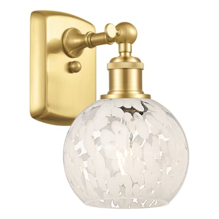 A large image of the Innovations Lighting 516-1W-9-6 White Mouchette Sconce Alternate Image