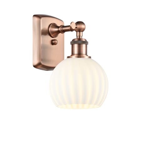 A large image of the Innovations Lighting 516-1W-9-6 White Venetian Sconce Alternate Image