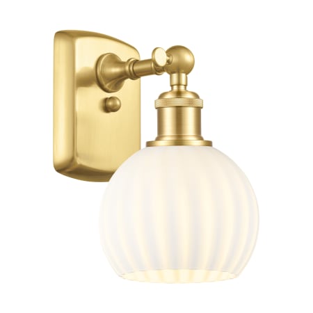 A large image of the Innovations Lighting 516-1W-9-6 White Venetian Sconce Alternate Image