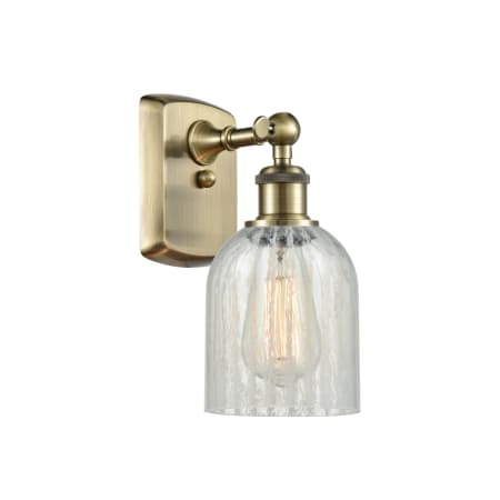 A large image of the Innovations Lighting 516-1W-12-5 Caledonia Sconce Antique Brass / Mouchette