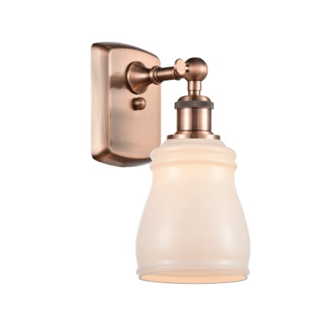 A large image of the Innovations Lighting 516-1W Ellery Antique Copper / White