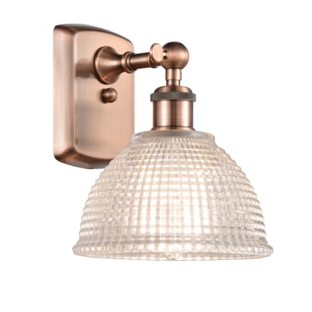 A large image of the Innovations Lighting 516-1W Arietta Antique Copper / Clear