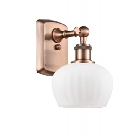 A large image of the Innovations Lighting 516-1W Fenton Antique Copper / Matte White