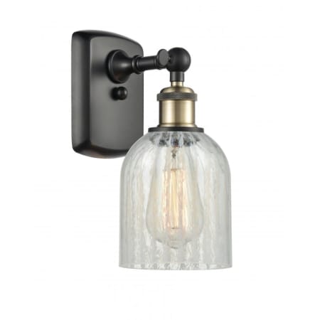 A large image of the Innovations Lighting 516-1W Caledonia Black Antique Brass / Mouchette