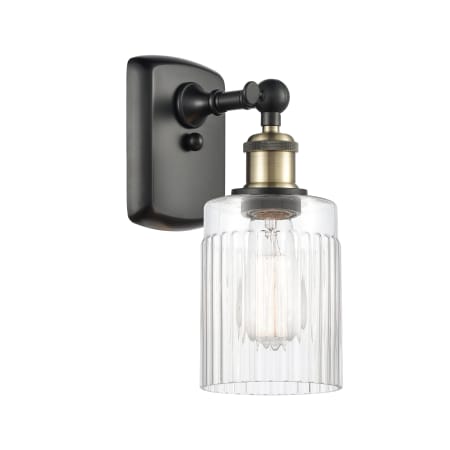 A large image of the Innovations Lighting 516-1W Hadley Black Antique Brass / Clear