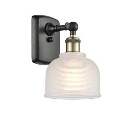 A large image of the Innovations Lighting 516-1W Dayton Black Antique Brass / White