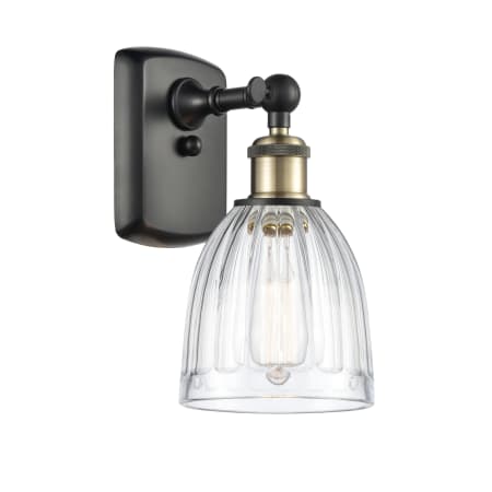 A large image of the Innovations Lighting 516-1W Brookfield Black Antique Brass / Clear