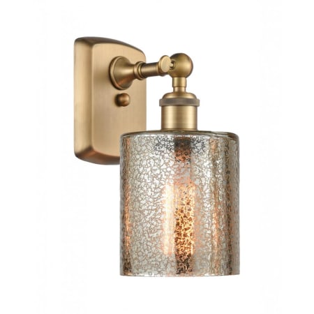 A large image of the Innovations Lighting 516-1W Cobbleskill Brushed Brass / Mercury