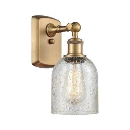 A large image of the Innovations Lighting 516-1W Caledonia Brushed Brass / Mica