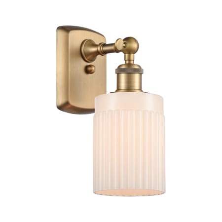 A large image of the Innovations Lighting 516-1W Hadley Brushed Brass / Matte White