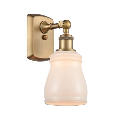 A large image of the Innovations Lighting 516-1W Ellery Brushed Brass / White