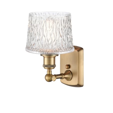 A large image of the Innovations Lighting 516-1W Niagra Brushed Brass / Clear