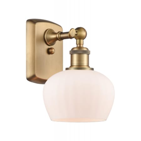 A large image of the Innovations Lighting 516-1W Fenton Brushed Brass / Matte White