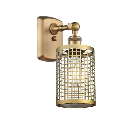 A large image of the Innovations Lighting 516-1W-13-5 Nestbrook Sconce Brushed Brass
