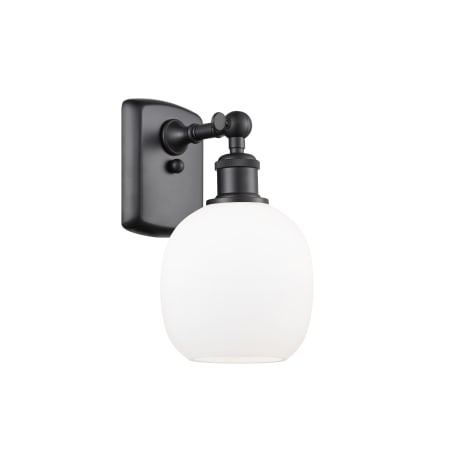 A large image of the Innovations Lighting 516-1W Belfast Matte Black / Matte White