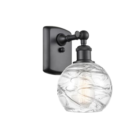 A large image of the Innovations Lighting 516-1W Small Deco Swirl Matte Black / Clear
