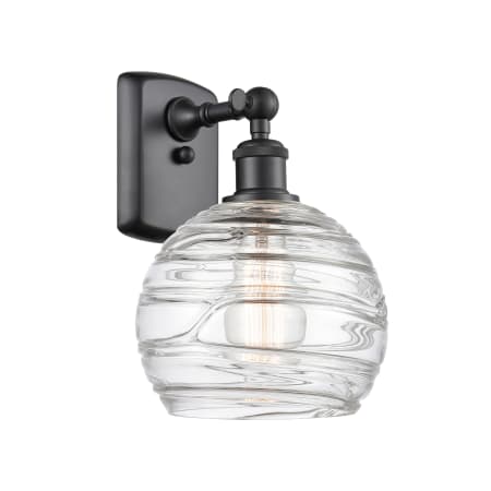 A large image of the Innovations Lighting 516-1W Deco Swirl Matte Black / Clear