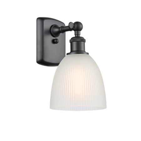 A large image of the Innovations Lighting 516-1W Castile Matte Black / White