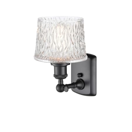 A large image of the Innovations Lighting 516-1W Niagra Matte Black / Clear