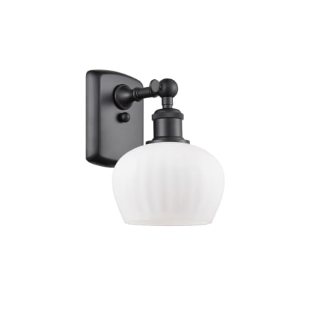 A large image of the Innovations Lighting 516-1W Fenton Matte Black / Matte White