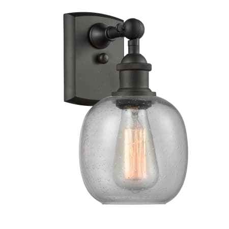 A large image of the Innovations Lighting 516-1W Belfast Oiled Rubbed Bronze / Clear Seedy