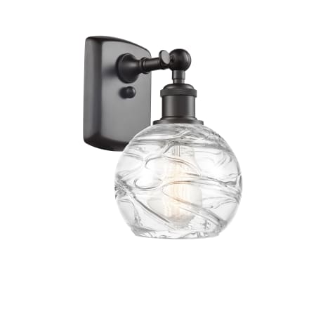 A large image of the Innovations Lighting 516-1W Small Deco Swirl Oil Rubbed Bronze / Clear