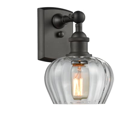 A large image of the Innovations Lighting 516-1W Fenton Oiled Rubbed Bronze / Clear Fluted