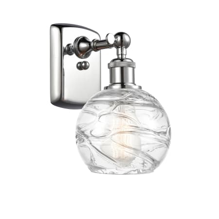 A large image of the Innovations Lighting 516-1W Small Deco Swirl Polished Chrome / Clear