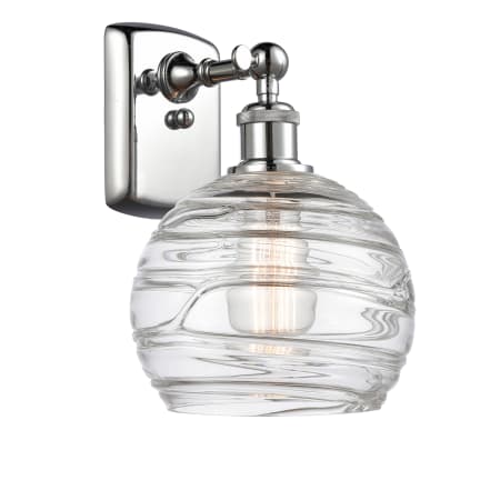A large image of the Innovations Lighting 516-1W Deco Swirl Polished Chrome / Clear