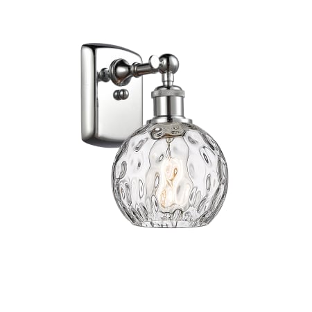 A large image of the Innovations Lighting 516-1W-11-6 Athens Sconce Polished Chrome / Clear Water Glass