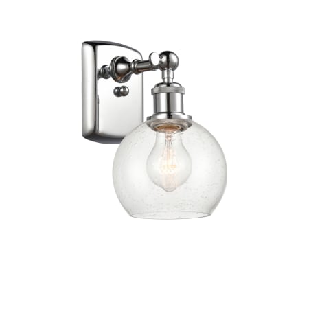 A large image of the Innovations Lighting 516-1W-9-6 Athens Sconce Polished Chrome / Seedy