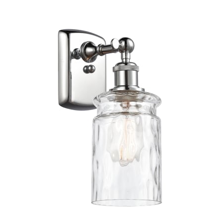 A large image of the Innovations Lighting 516-1W Candor Polished Chrome / Clear Waterglass