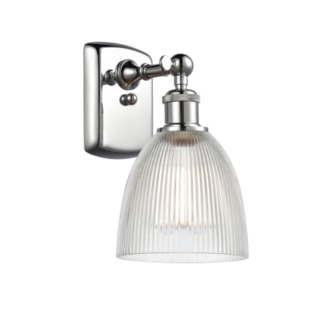 A large image of the Innovations Lighting 516-1W Castile Polished Chrome / Clear