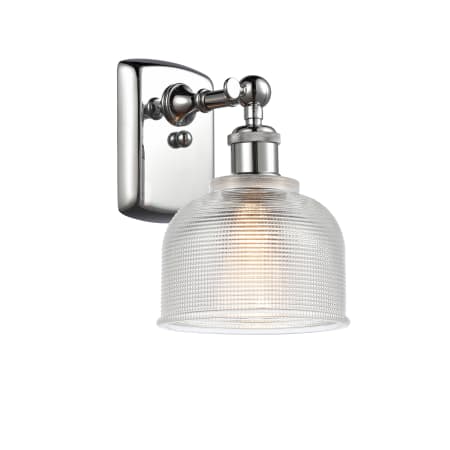 A large image of the Innovations Lighting 516-1W Dayton Polished Chrome / Clear