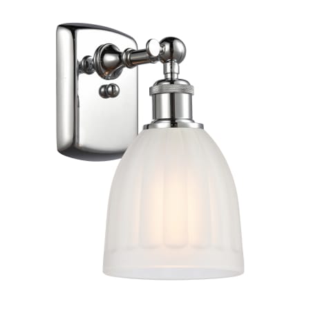 A large image of the Innovations Lighting 516-1W Brookfield Polished Chrome / White