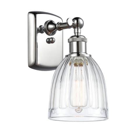 A large image of the Innovations Lighting 516-1W Brookfield Polished Chrome / Clear
