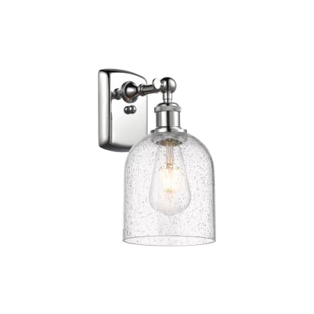 A large image of the Innovations Lighting 516-1W-11-6 Bella Sconce Polished Chrome / Seedy