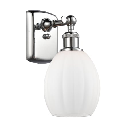 A large image of the Innovations Lighting 516-1W Eaton Polished Chrome / Matte White