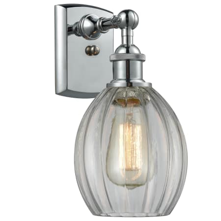 A large image of the Innovations Lighting 516-1W Eaton Polished Chrome / Clear Fluted
